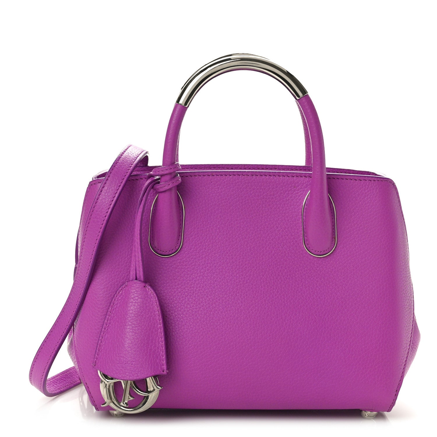 Christian Dior Grained Calfskin Small Open Bar Tote Purple 1 of 9