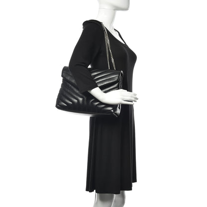 Saint Laurent Calfskin Y Quilted Monogram Medium Loulou Chain Satchel Black 3 of 10
