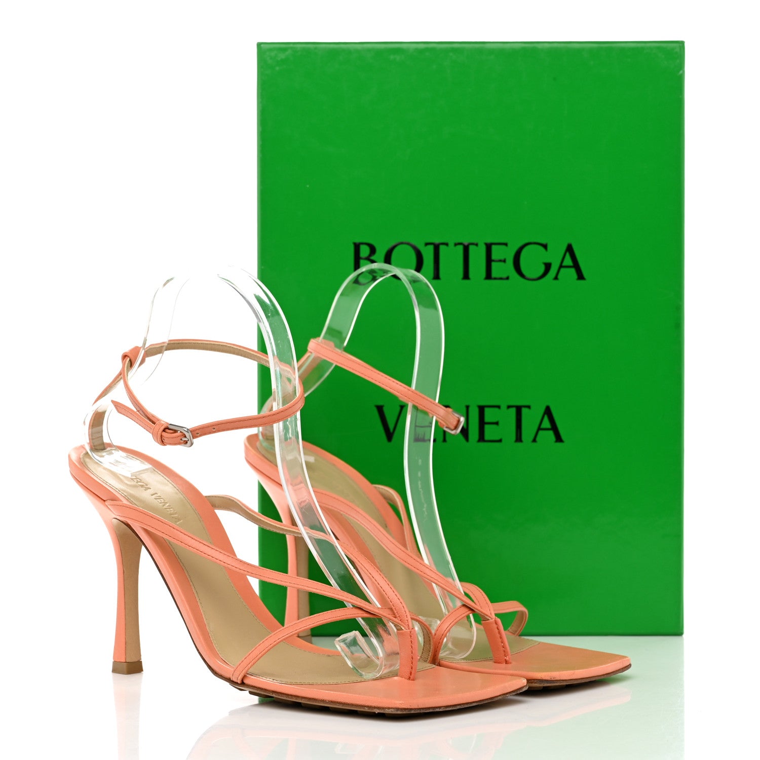 Bottega Veneta Lambskin Stretch Multi Strap 90mm Sandals 41 Papaya 11 of 11