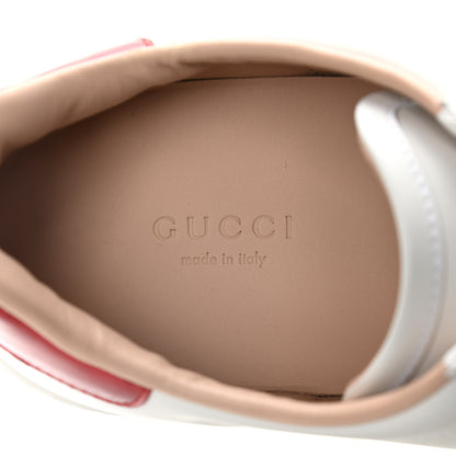 Gucci Calfskin Web Bee Embroidered Womens Ace Platform Sneakers 38.5 White 8 of 11