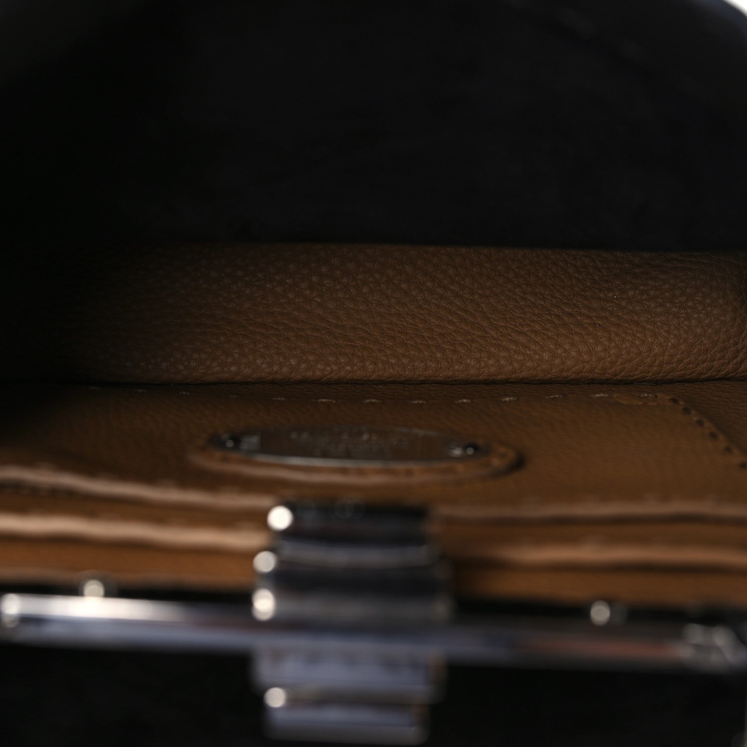 Fendi Cuoio Romano Selleria Chamois Small Peekaboo I SEE U Satchel Black Camel Sunflower 4 of 9