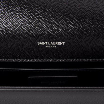 Saint Laurent Grain De Poudre Monogram Cassandre Clutch Black 6 of 7