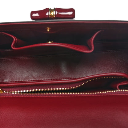 Gucci Shiny Polished Calfskin Medium Bamboo Diva Rosso Ancora Red 5 of 11