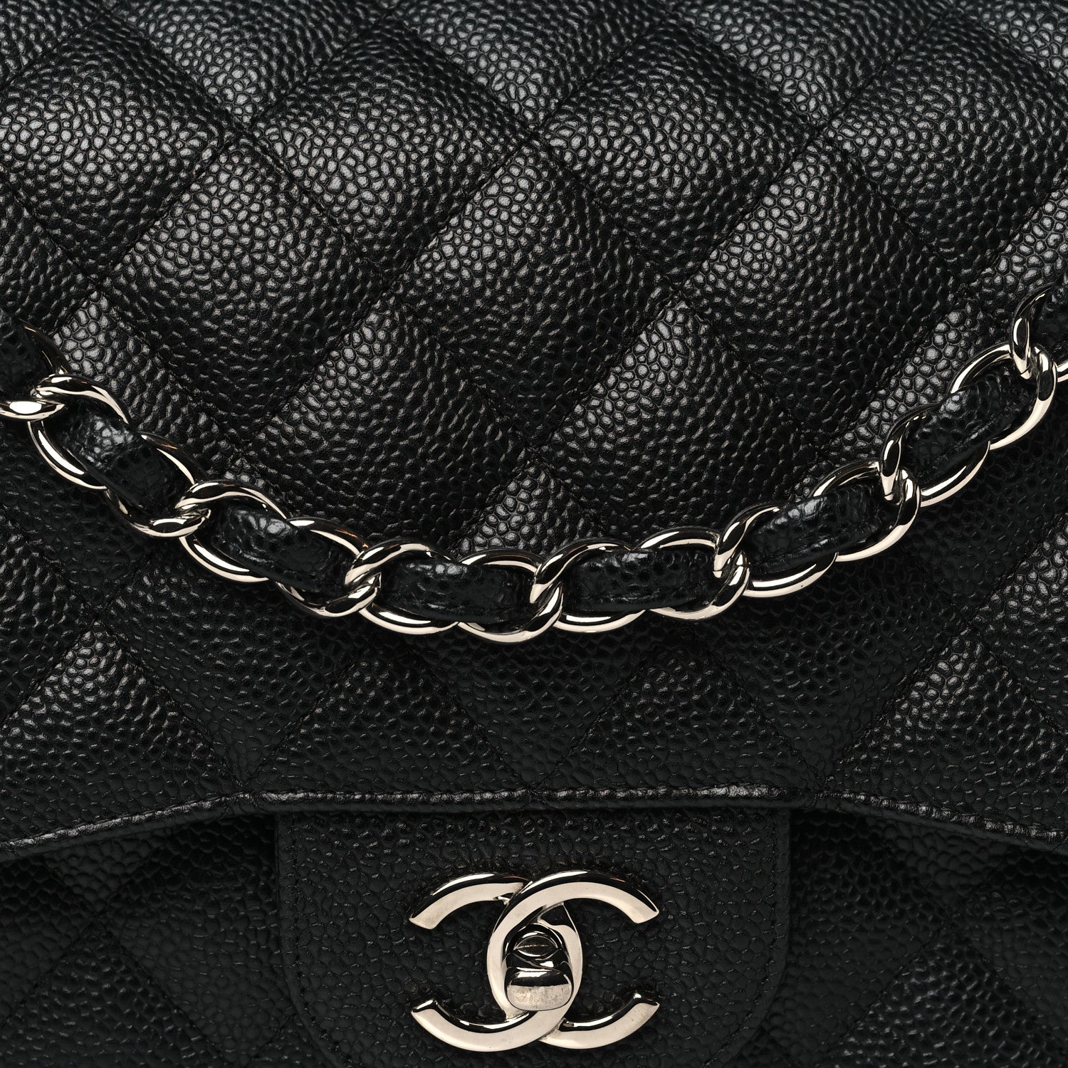 Chanel Caviar Quilted Jumbo Double Flap Black 8 of 10