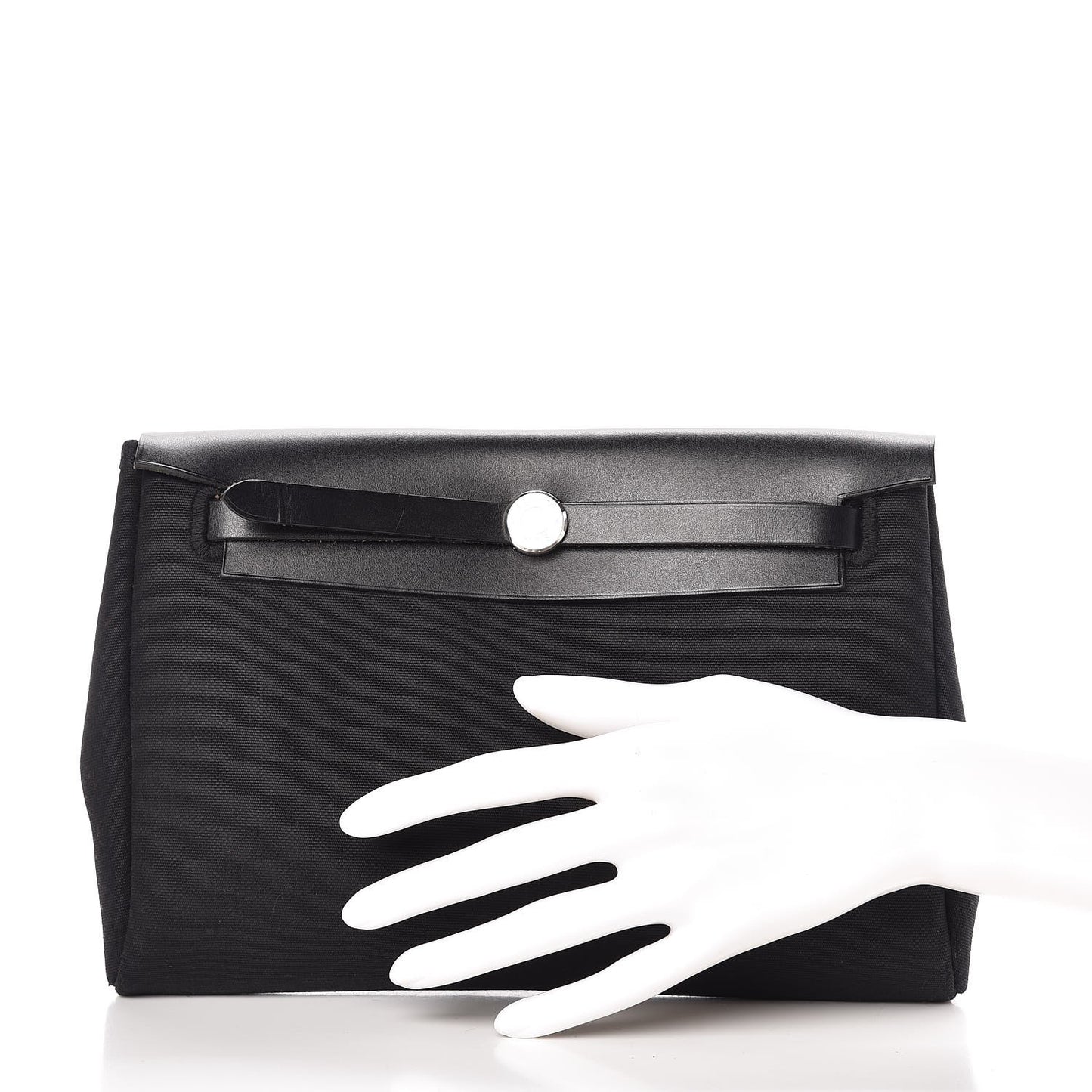 Toile Vache Calfskin Herbag Clutch Black