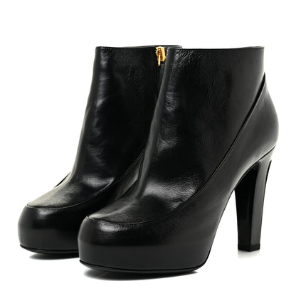 Chanel Lambskin Booties 37.5 Black 3 of 14