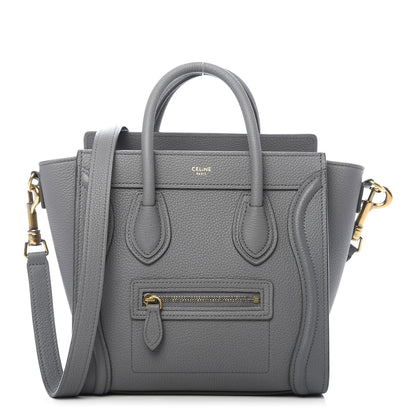 Celine Drummed Calfskin Nano Luggage Kohl 1 of 10
