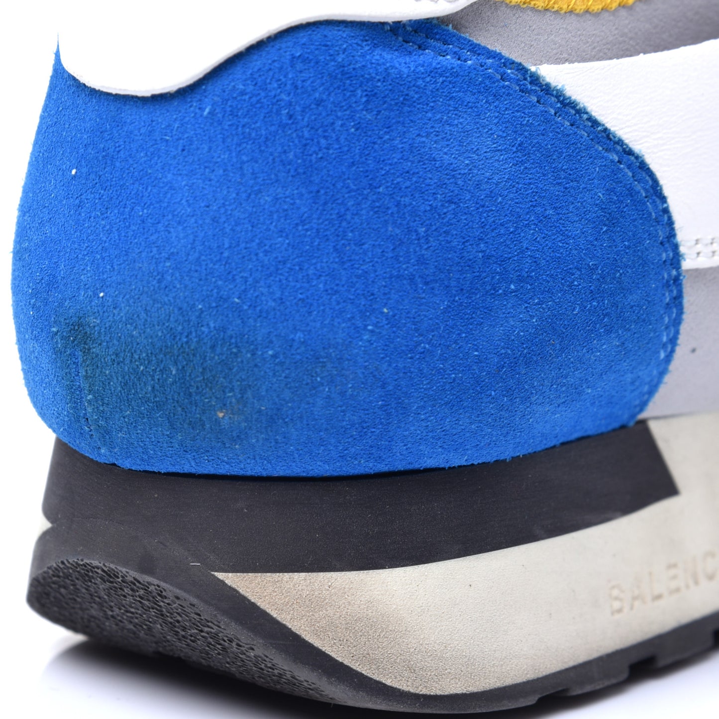 Mesh Calfskin Neoprene Suede Womens Race Runner Sneakers 40 Gris Blue White