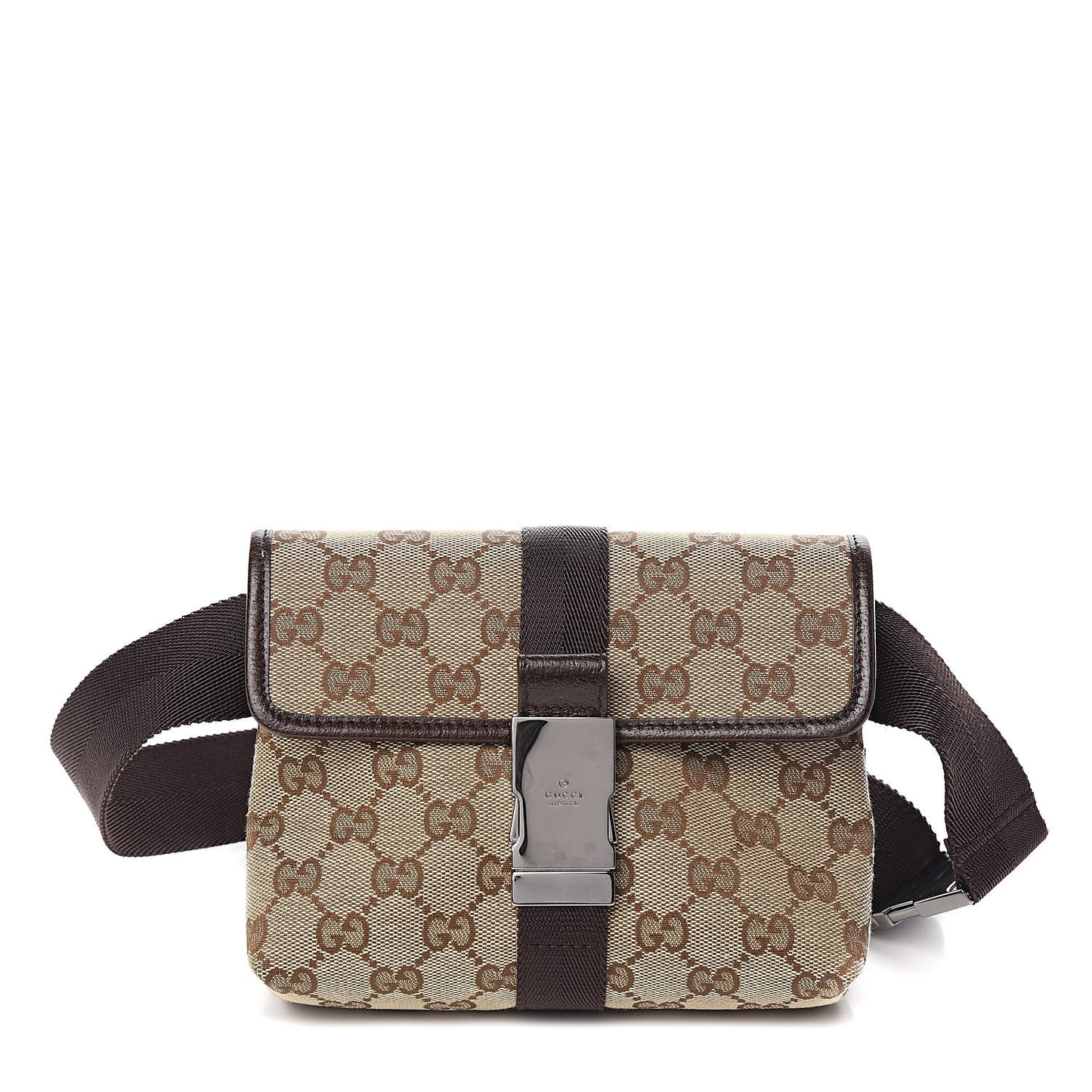 Monogram Waist Pouch Bag Dark Brown