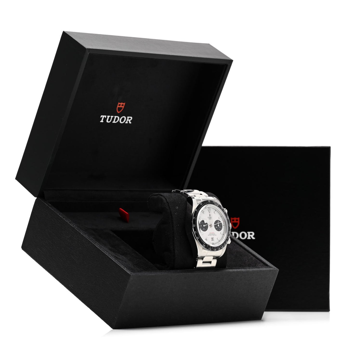 Stainless Steel 41mm Black Bay Chronograph Panda Automatic Watch White 79360N