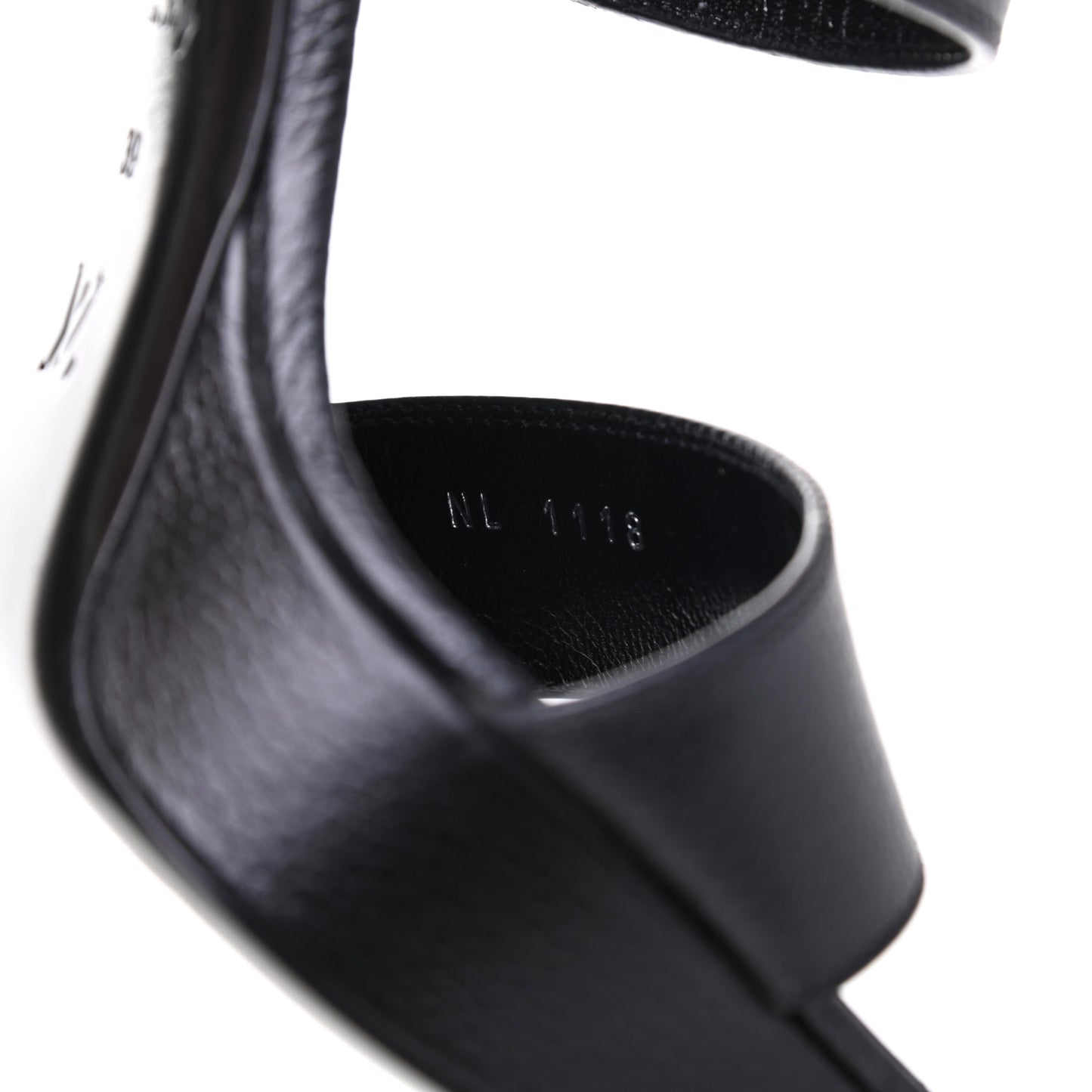 Grained Calfskin Horizon Platform Sandals 39 Black