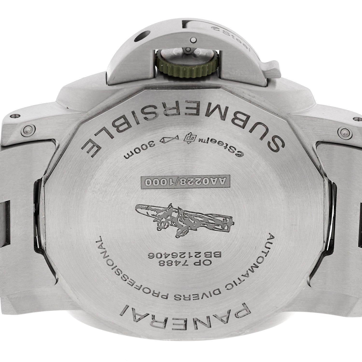 Panerai Stainless Steel 44mm Submersible Quaranta Quattro Automatic Watch Green PAM01287 4 of 6