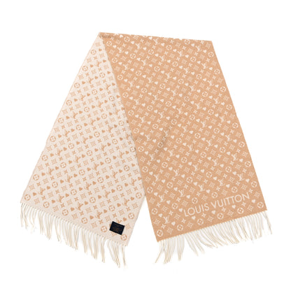 Louis Vuitton Cashmere Monogram Game On Scarf Dune Beige 2 of 5
