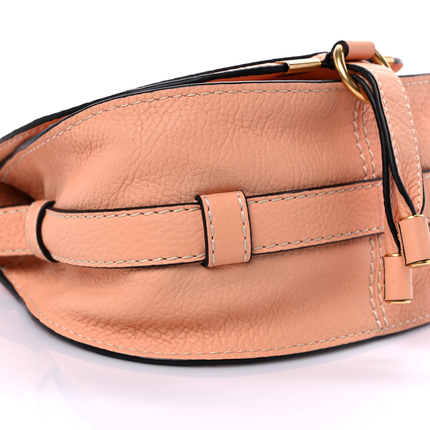 Calfskin Mini Marcie Round Crossbody Bag Peach Bloom