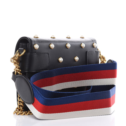 Gucci Nappa Pearl Studded Mini Queen Margaret Broadway Shoulder Bag Black 3 of 12