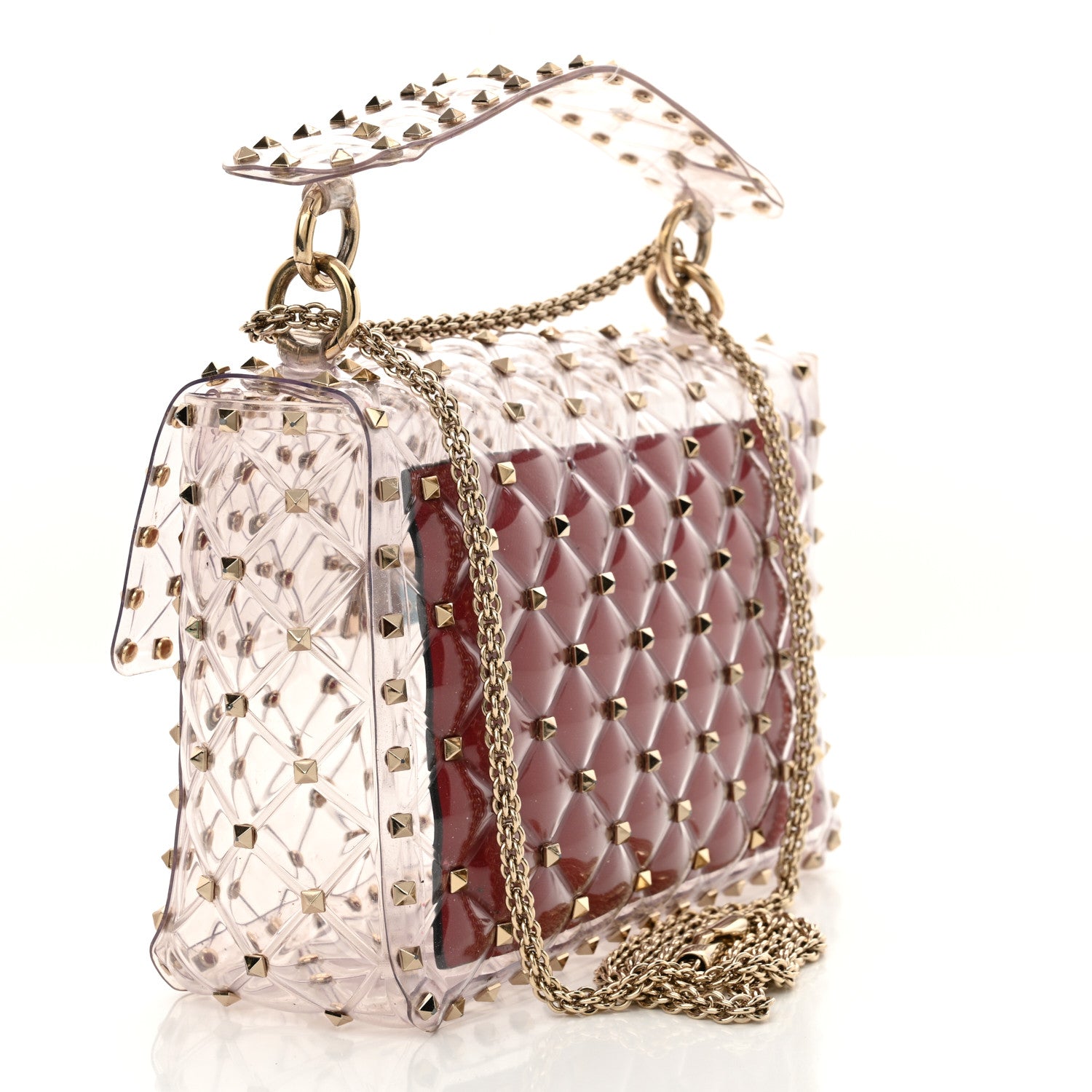 Valentino Garavani PVC Medium Rockstud Spike Shoulder Bag 3 of 12
