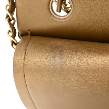 Chanel Metallic Lambskin Quilted Medium Double Flap Khaki 16 of 19