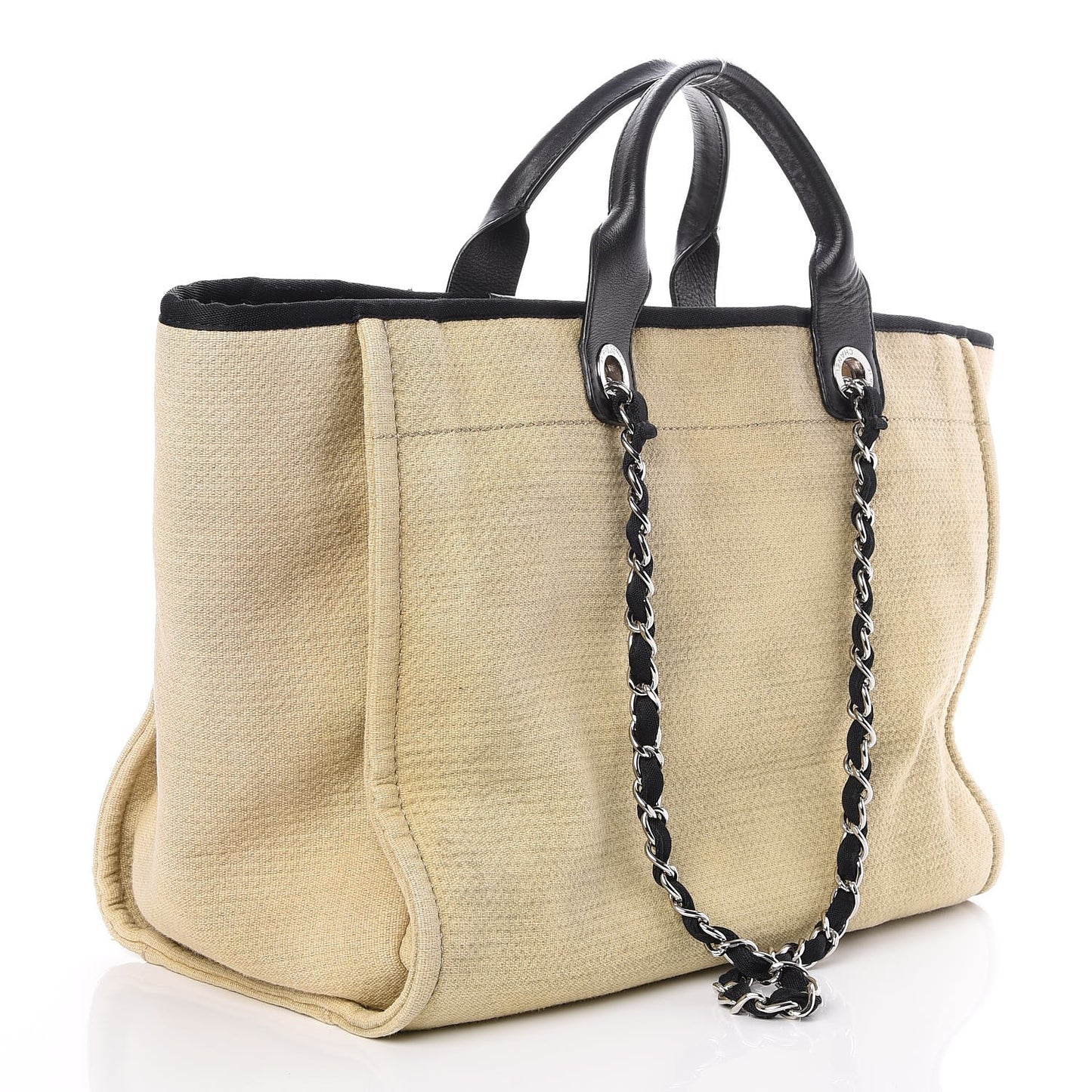 Canvas Large Deauville Tote Beige Black