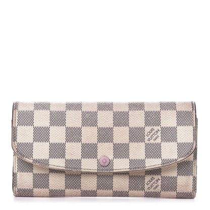 Louis Vuitton Damier Azur Emilie Wallet Rose Ballerine 1 of 16