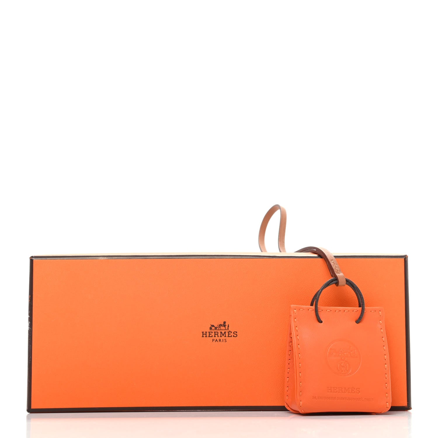 Hermes Milo Lambskin Swift Shopping Bag Charm Feu Gold 4 of 4