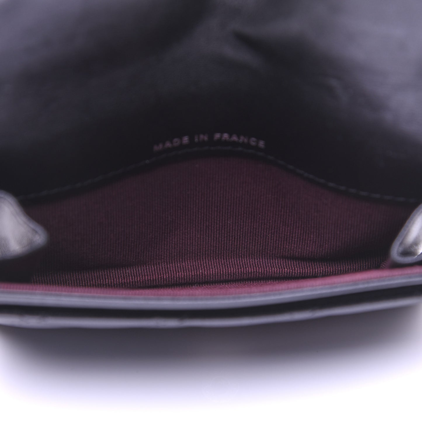 Lambskin Quilted Flap Card Holder Black