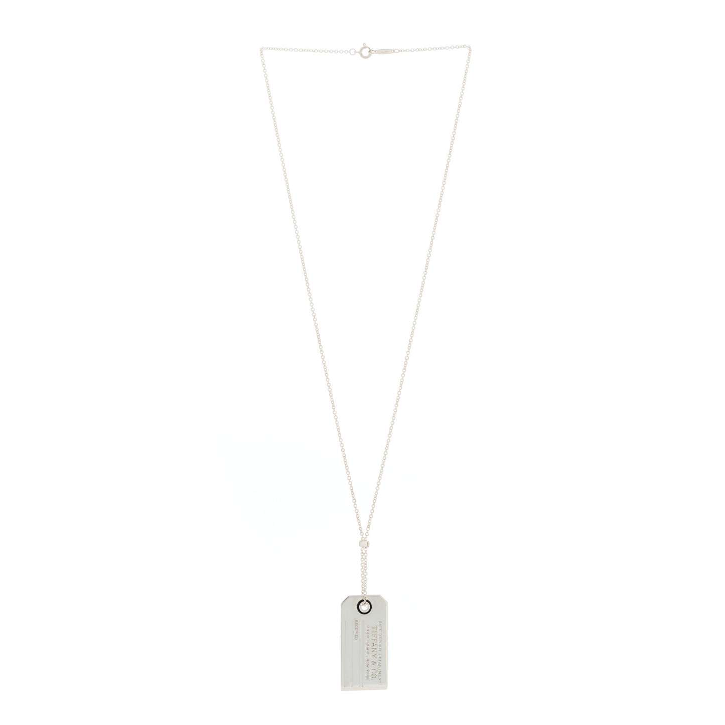 Sterling Silver Black Onyx Price Tag Pendant Necklace