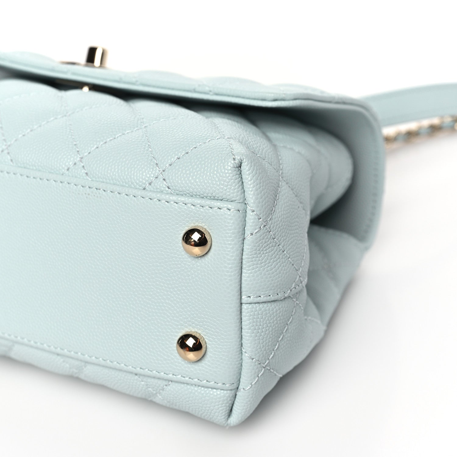 Chanel Caviar Quilted Mini Coco Handle Flap Light Blue 10 of 11