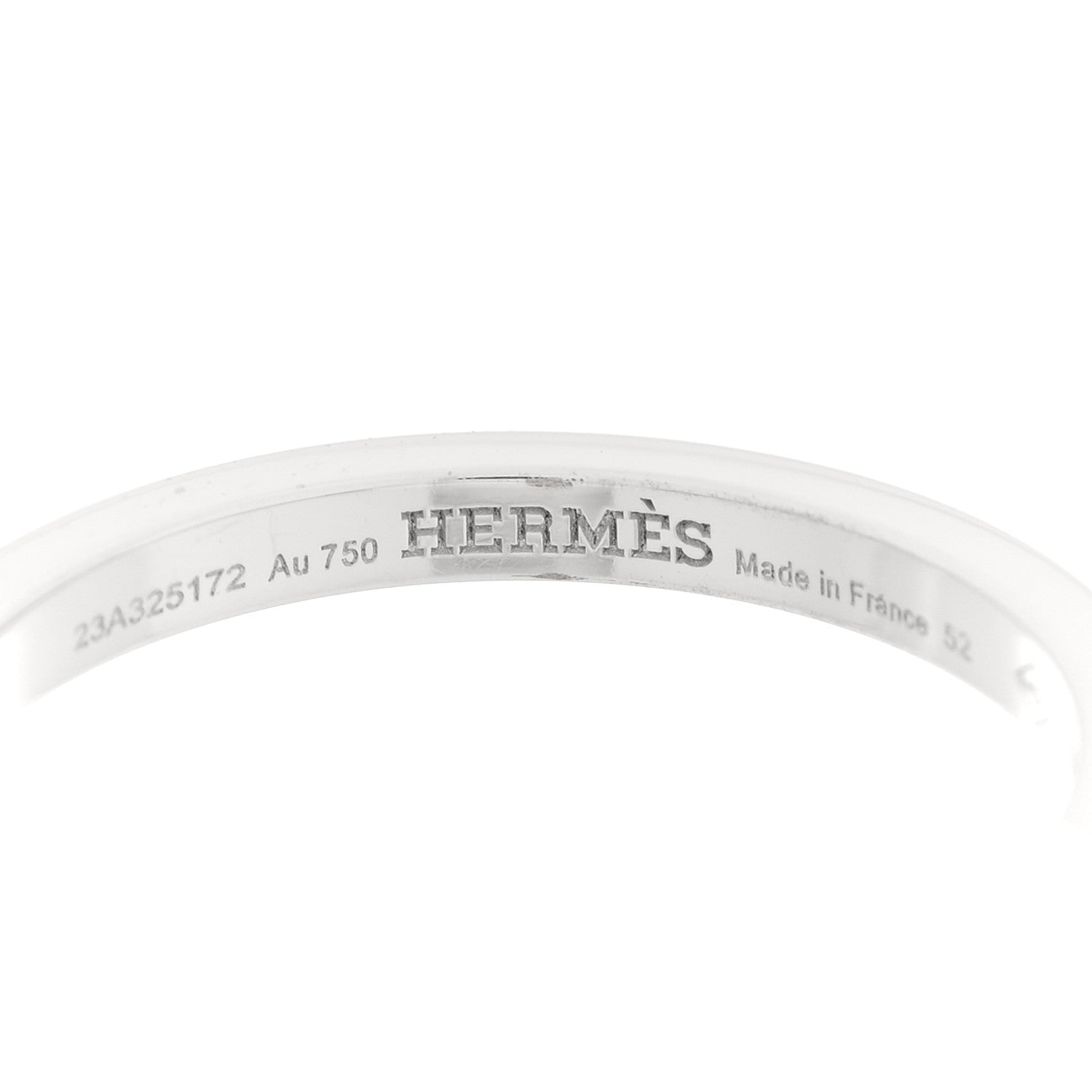 Hermes 18K White Gold Diamond MM Chaine d'Ancre Contour Ring 52 6 4 of 5
