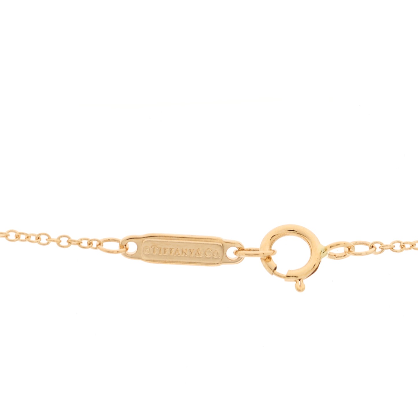 18K Rose Gold Diamond T Circle Pendant Necklace