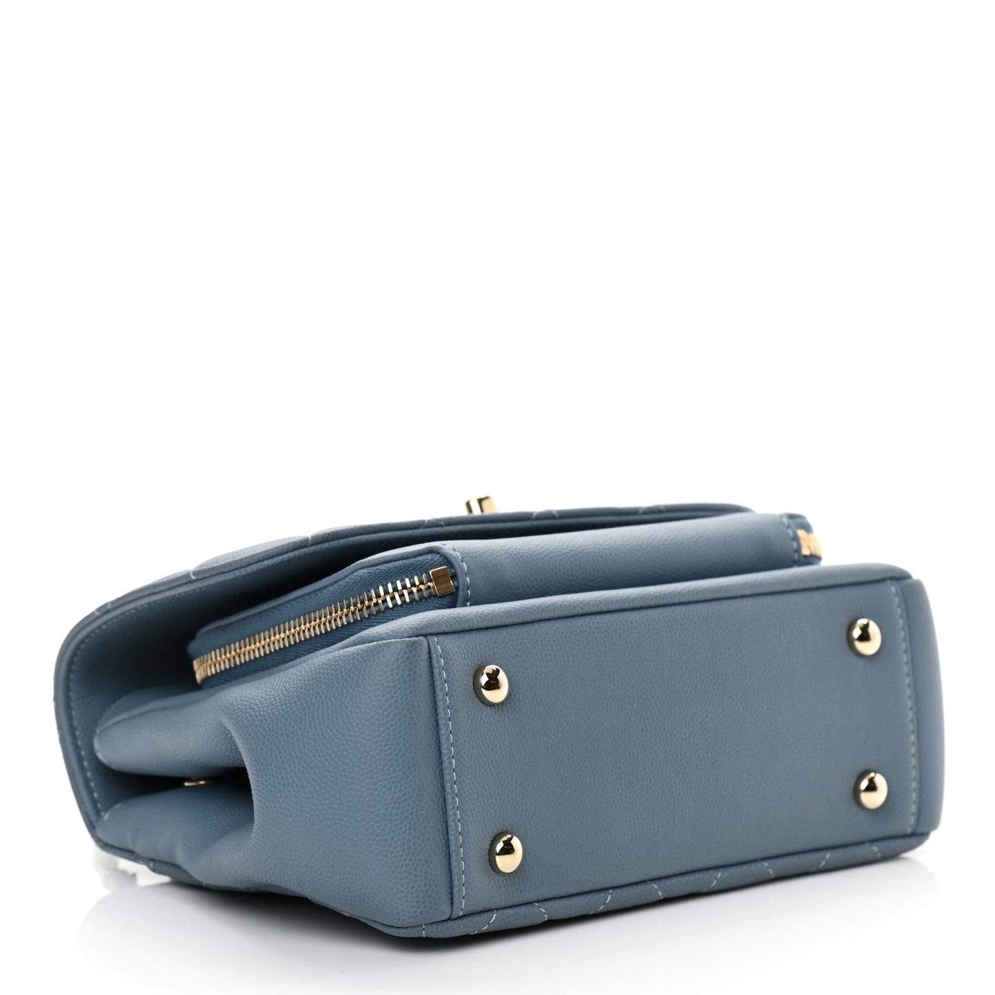 Caviar Quilted Small Business Affinity Flap Light Blue