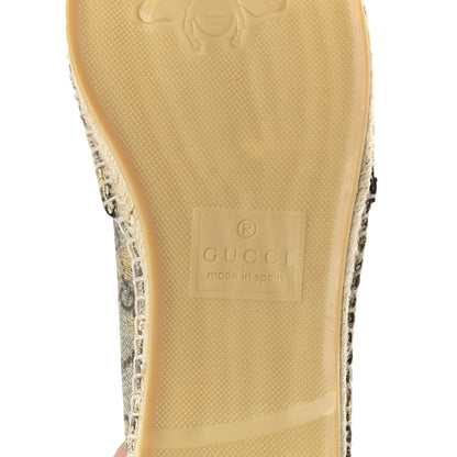 Gucci GG Supreme Monogram Bees Espadrille Flats 38 Beige Ebony Oro Black 9 of 11