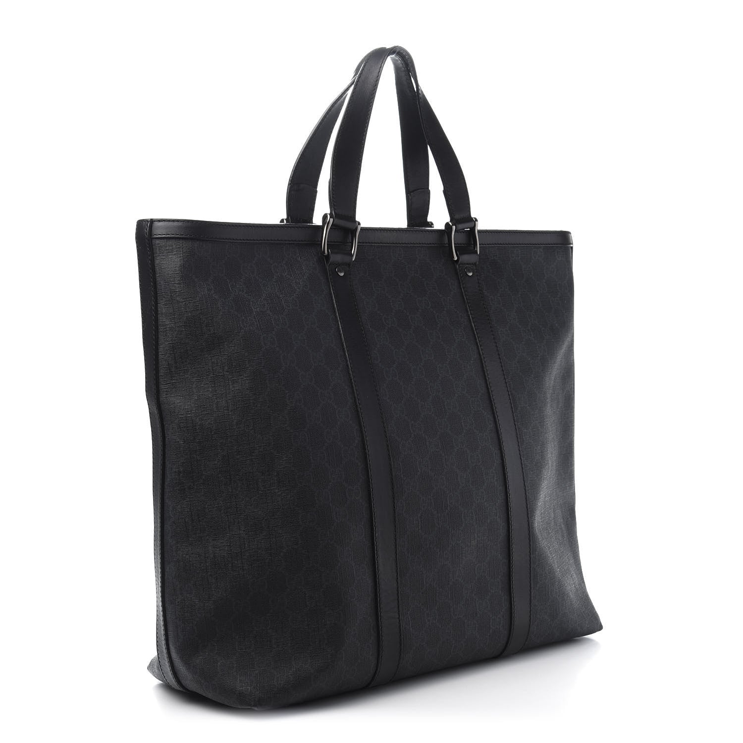 Gucci GG Supreme Monogram Tote Black Grey 3 of 14