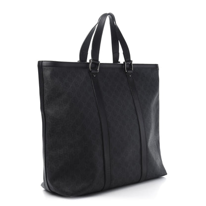 Gucci GG Supreme Monogram Tote Black Grey 3 of 14