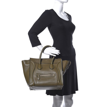 Celine Drummed Calfskin Mini Luggage Jungle 2 of 10