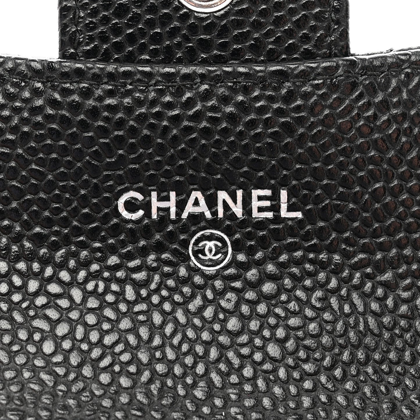 Caviar Quilted Flap Card Holder Black