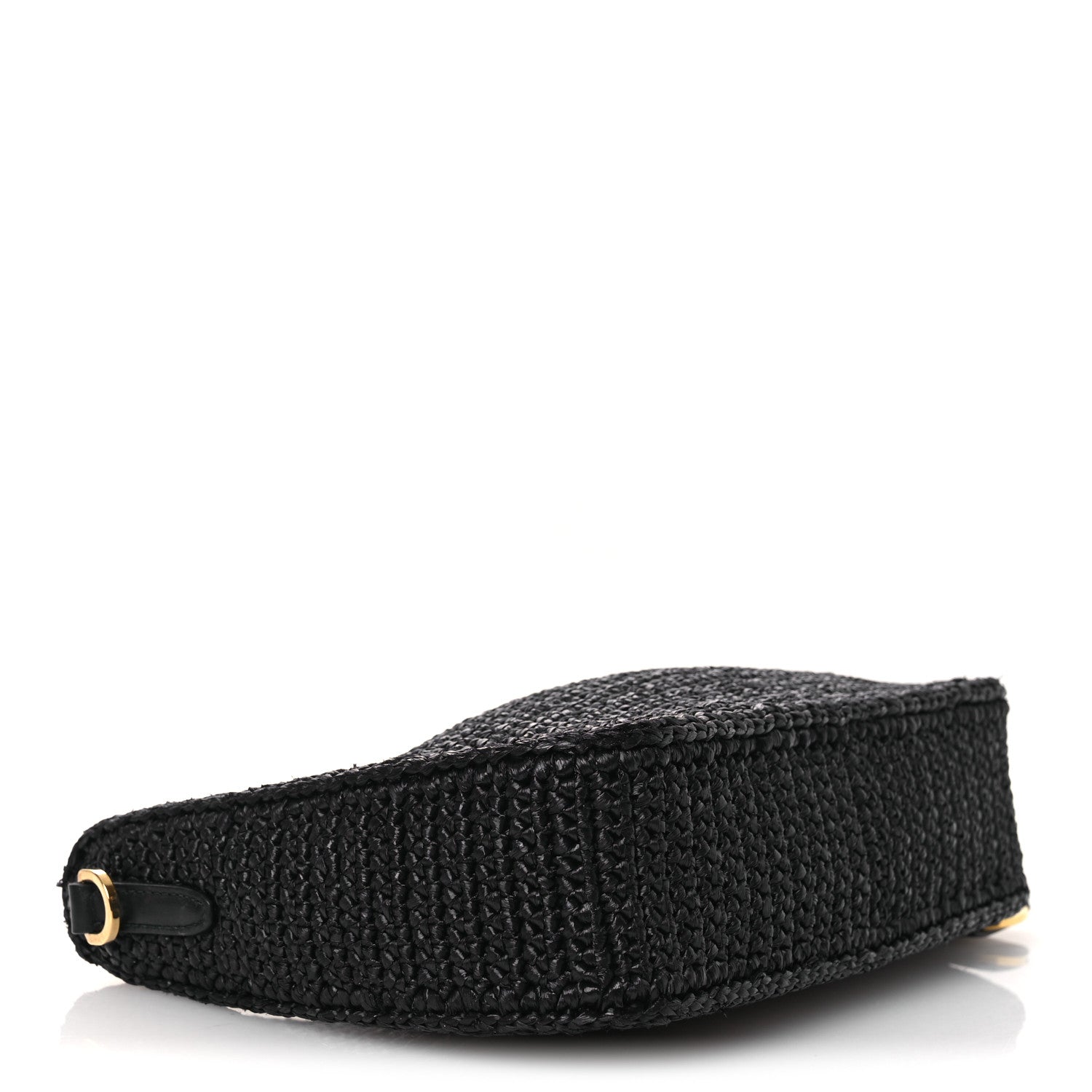 Prada Yarn Raffia Effect Crochet Re-Edition 2005 Shoulder Bag Black 4 of 12