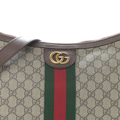 Gucci GG Supreme Monogram Web Ophidia Half Moon Hobo Brown 8 of 11