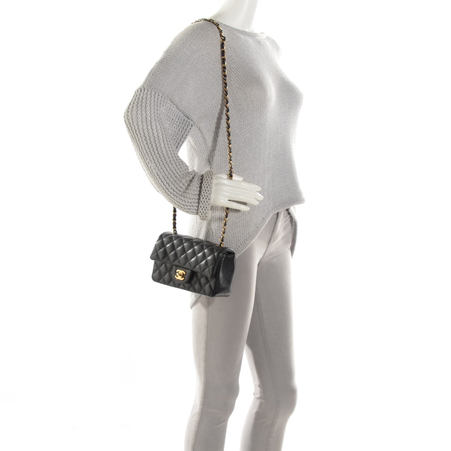 Chanel Caviar Quilted Mini Rectangular Flap Black 2 of 7