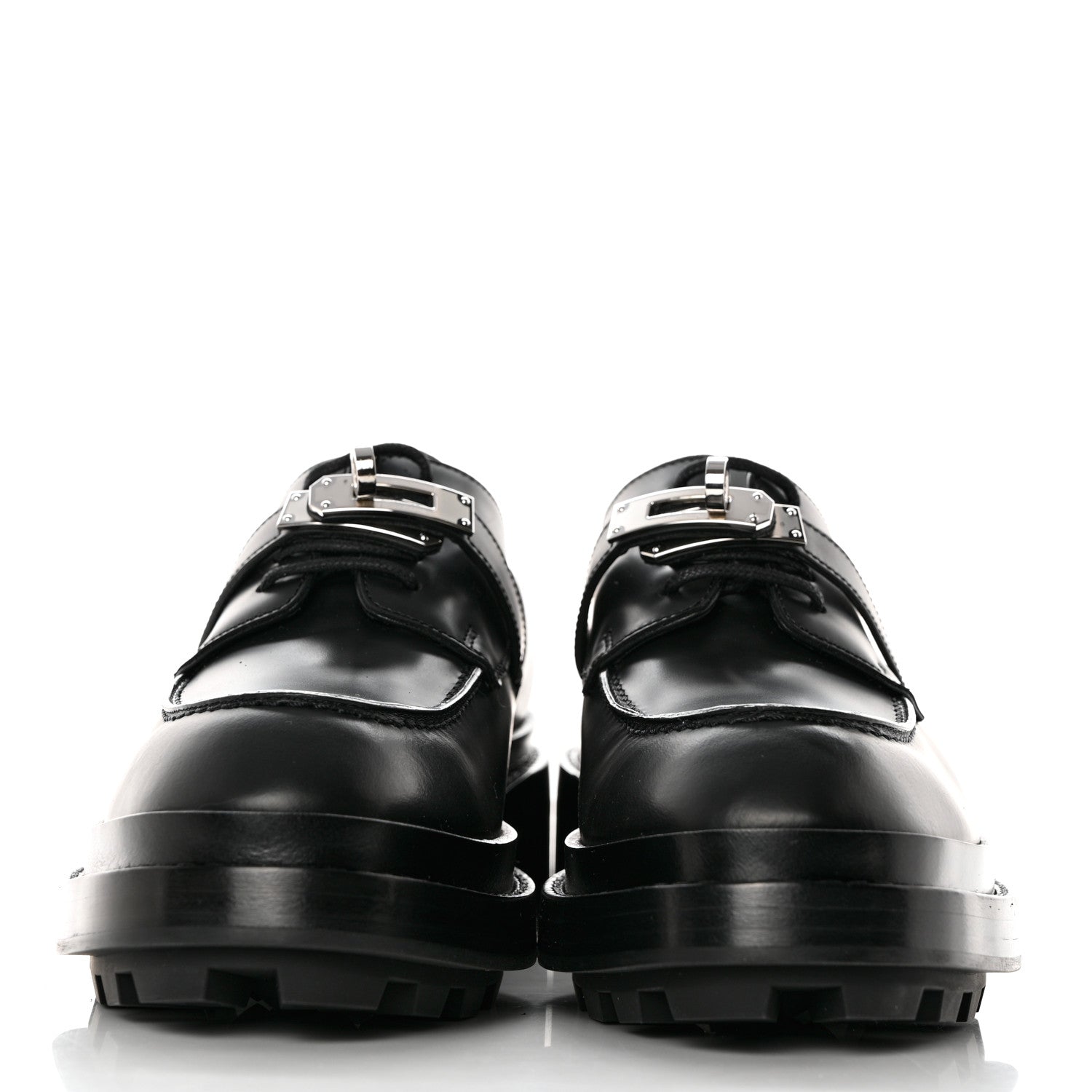 Hermes Glossed Calfskin First Oxford 36 Black 2 of 9