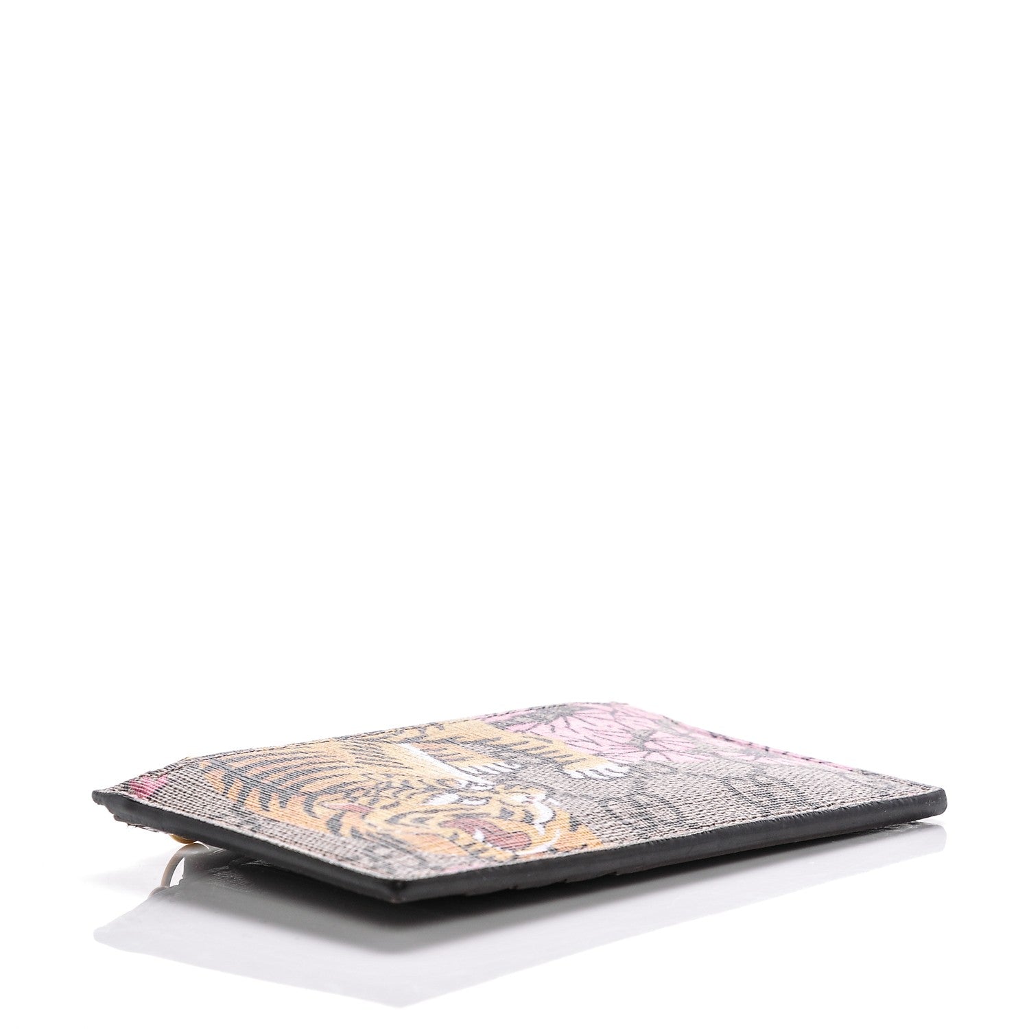 Gucci GG Supreme Monogram Bengal Coin Case Card Holder Beige Crop Pink New Acero 4 of 5