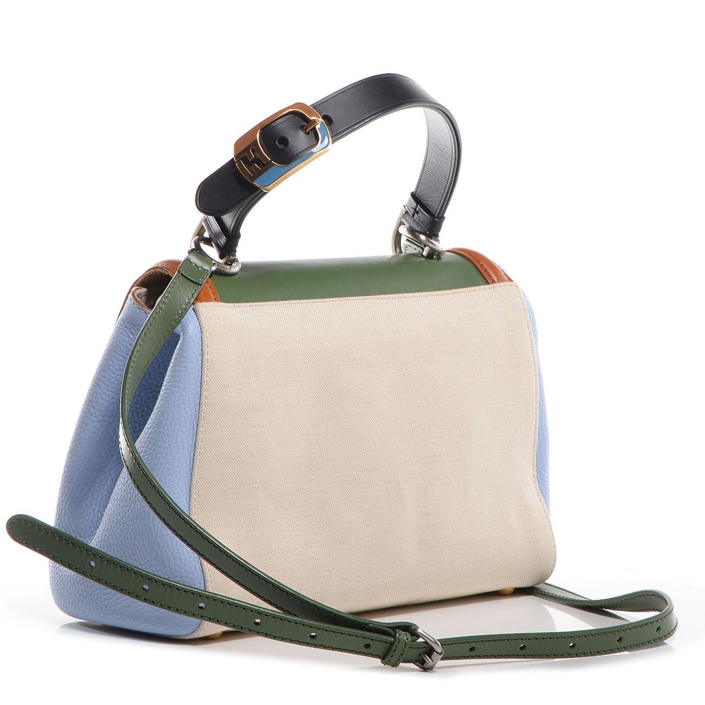 Leather Silvana Bag Green Orange Blue