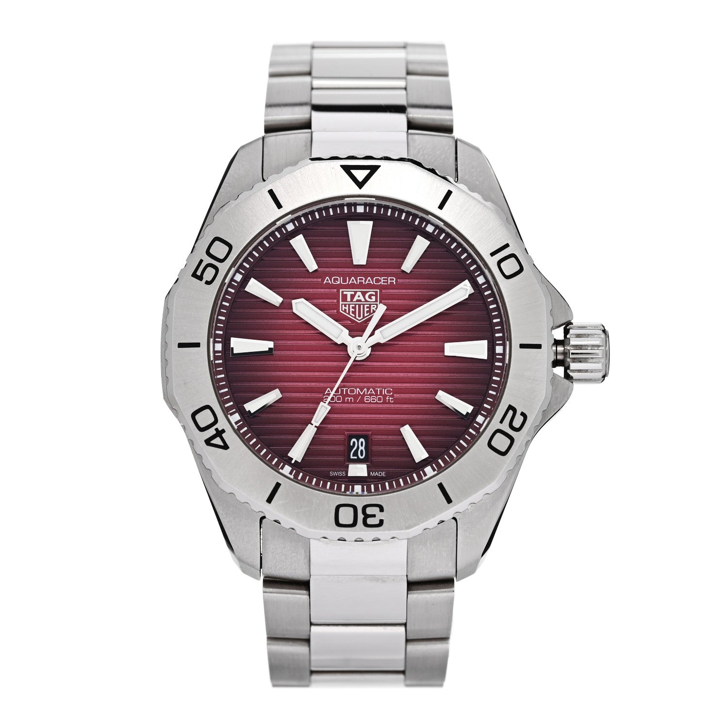 Tag Heuer Stainless Steel 40mm Aquaracer Professional 200 Solargraph Automatic Watch Red WBP2114 1 of 5
