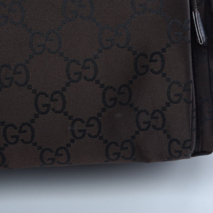 Gucci Nylon Monogram Extra Large Satchel Dark Brown 15 of 18