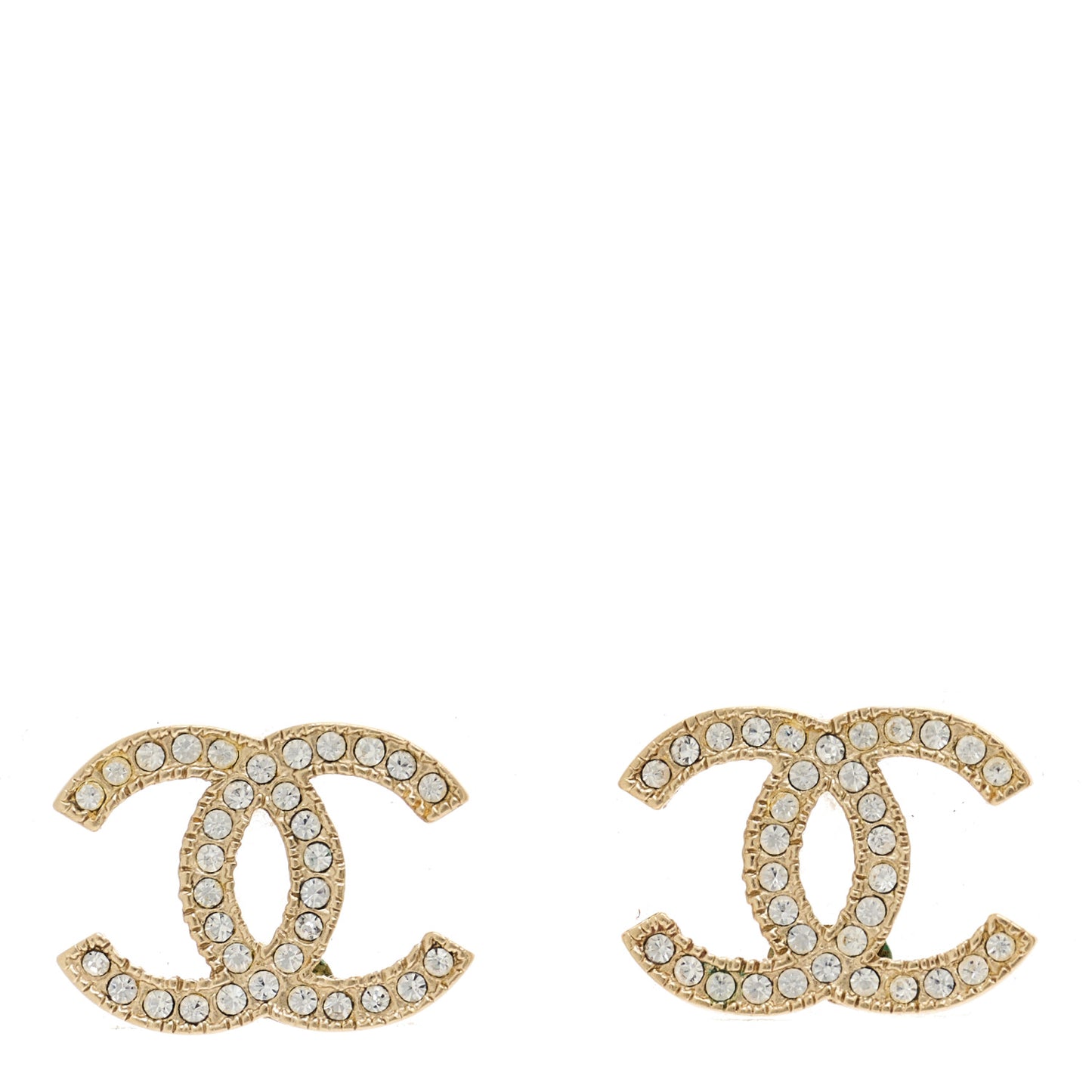 Crystal CC Earrings Light Gold