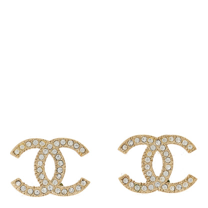 Chanel Crystal CC Earrings Light Gold 1 of 5