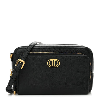Christian Dior Grained Calfskin Caro Double Pouch Black 1 of 11