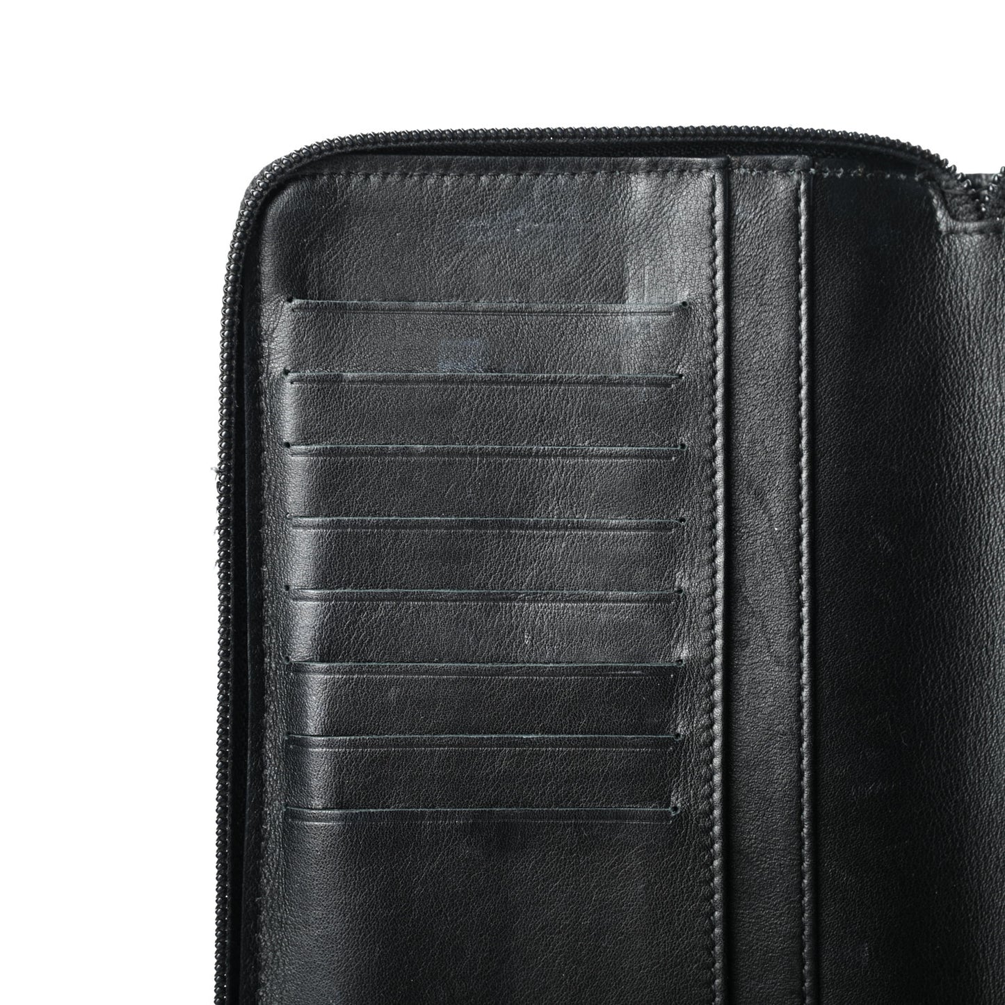 Caviar Large Timeless CC Zip Around Organizer Wallet Black