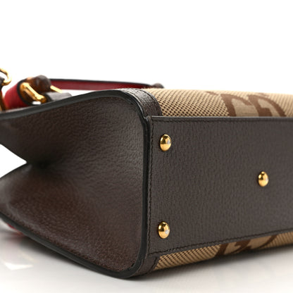 Gucci Monogram Jumbo GG Textured Dollar Calfskin Mini Diana Tote Bag Camel Ebony New Acero Pomegranate Red 7 of 9