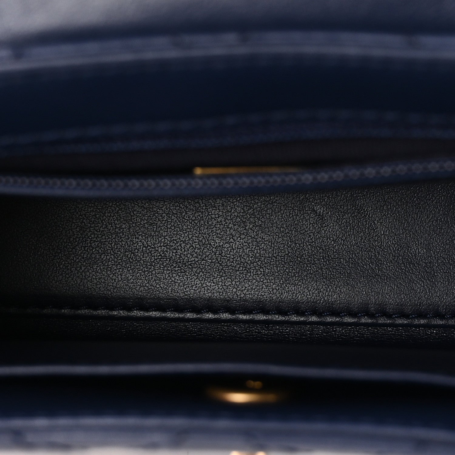 Chanel Shiny Aged Calfskin Quilted Nano Kelly Shopper Dark Blue 5 of 10