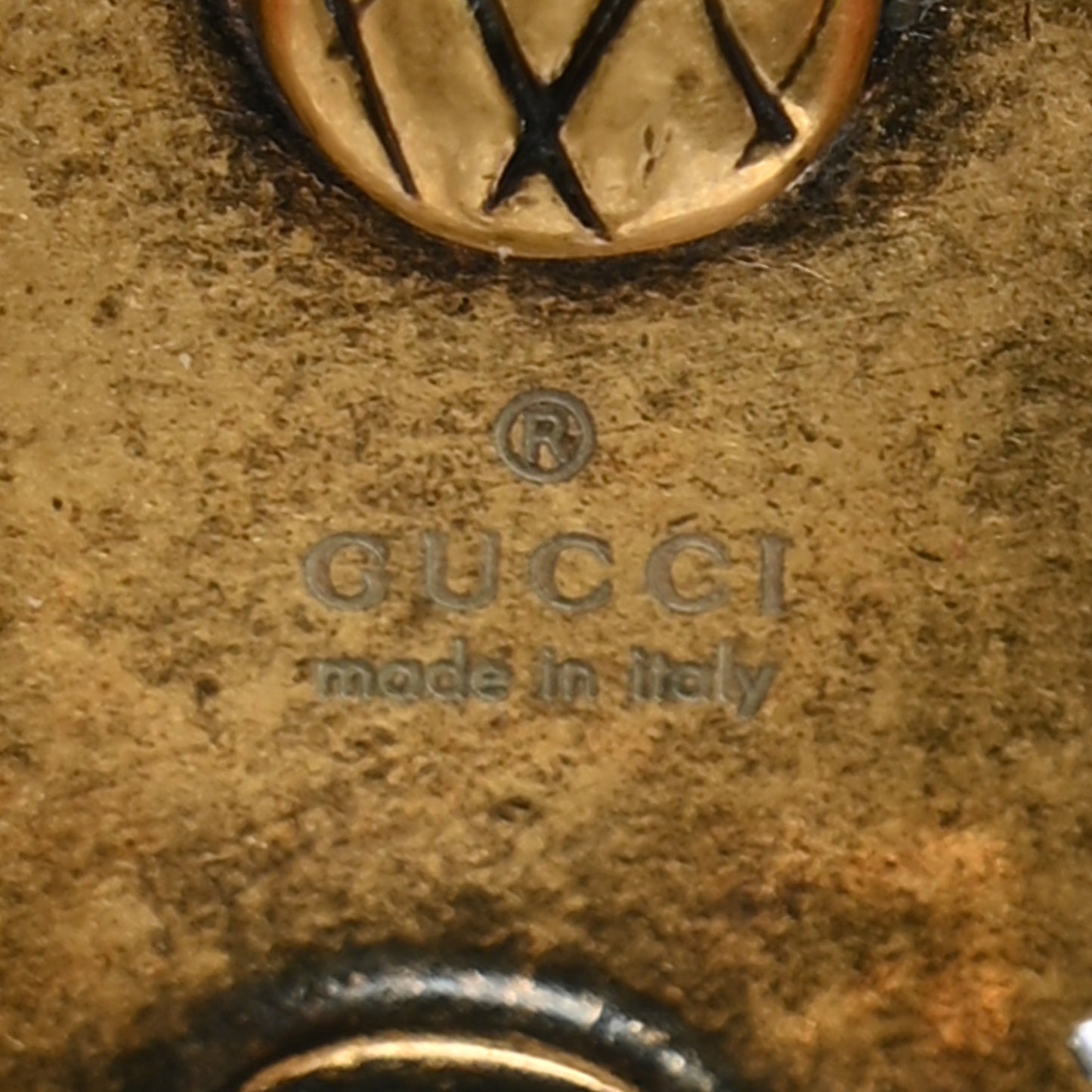 Metal Double G Lion Head Clip On Earrings Aged Gold